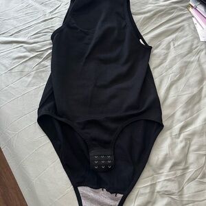 Black Ribbed Bodysuit